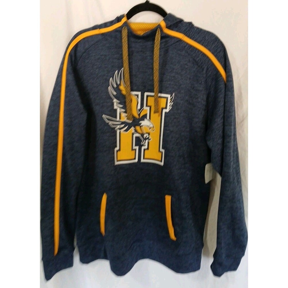 New Hobbs Eagle Nation Design Hoody Adult Large Navy/Gold Front Pockets Pullover